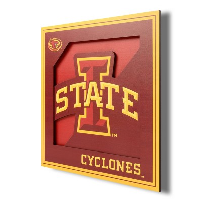 NCAA Iowa State Cyclones 3D Logo Series Wall Art - 12"x12"