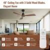 Sofucor Wood 48 Inch Ceiling Fans No Light 3 Blades Reversible DC Motor Modern Ceiling Fans With Remote for Bedroom Patios Farmhouse - 3 of 4