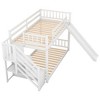 Multifunctional Twin Over Twin Bunk Bed With Slide Handrail Guardrail Staircase Space-Saving Bedroom Dormitory Furniture For Kids Teens Bedroom - image 3 of 4