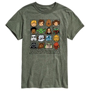 Men's - Star Wars - Yoda and Friends Face Grid Short Sleeve Graphic T-Shirt - 1 of 4