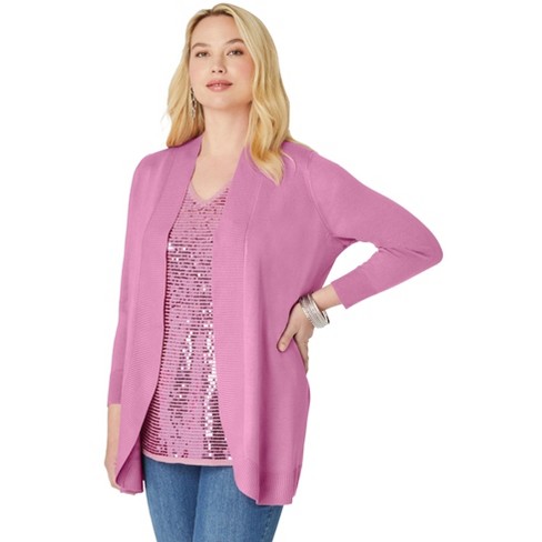 Roaman's Women's Plus Size Open-Front Cardigan - image 1 of 4