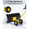Heavy Duty Push Snow Shovel with Wheels, Adjustable Blade & Height Handle, Back-Saving Snow Plow, Doorway, Driveway and Sidewalks - 3 of 4