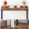 33.5 Inch Entrance Table,Sofa Table with Glass Shelf and Metal Frame Narrow Entrance Table - 4 of 4