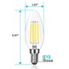 Luxrite Candelabra LED Light Bulbs 100 Watt Equivalent, 800 Lumens, 5000K Bright White, 7W, B11 Dimmable, Torpedo Shape, E12 Base 6 Pack - 4 of 4