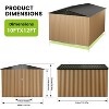10x12 Ft Outdoor Metal Storage Shed, Galvanized Steel Garden Sheds with Lockable Doors, for Patio Lawn Backyard Outside Use, Grey - 2 of 4
