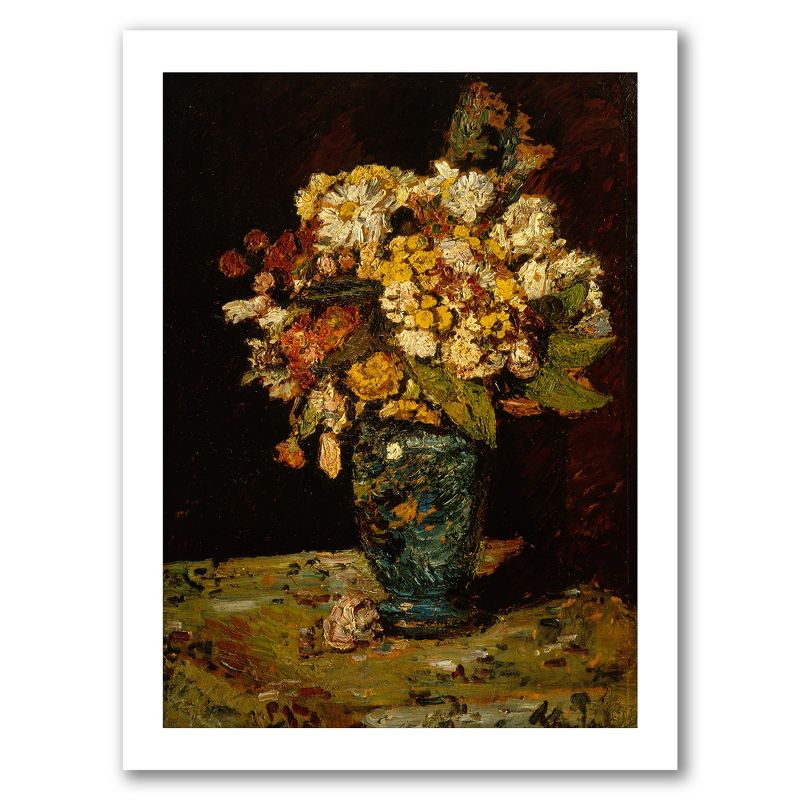 Americanflat Flowers In A Blue Vase by Adolphe Monticelli botanical Wall Art, 1 of 7