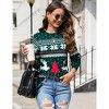 Womens Christmas Sweaters Pullover Reindeer Ugly Christmas Sweater Long Sleeve Crew Neck with Snowflakes Pattern Jacquard Knit Sweater - 2 of 4