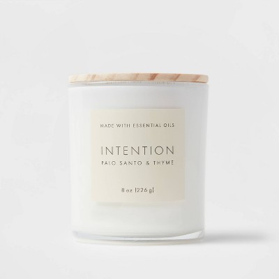 8oz Wood Lidded Glass Wellness Intention Candle - Project 62™