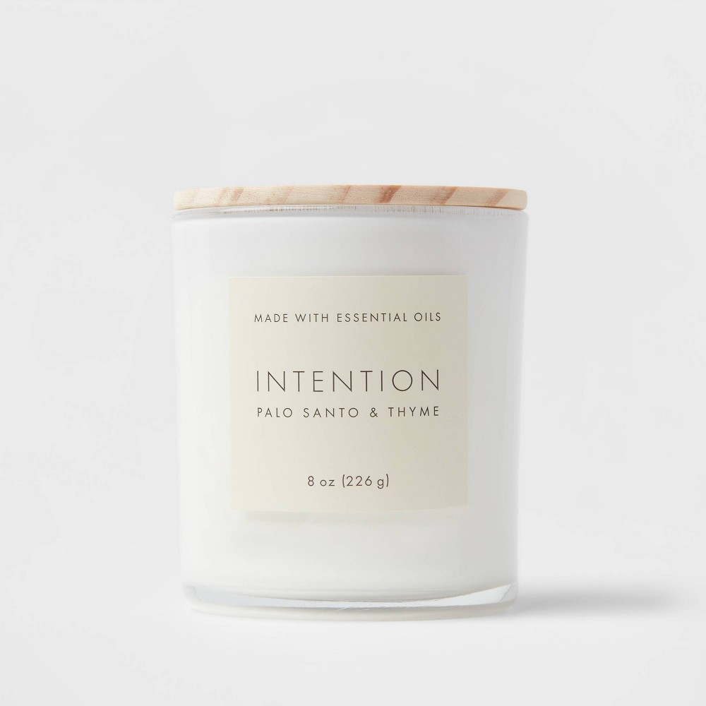 8oz Wood Lidded Glass Wellness Intention Candle - Project 62