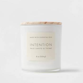 Wood Lidded Glass Wellness Intention Candle - Threshold™