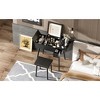 27.9'' Black Makeup Vanity Desk with Flip Top Mirror and LED Light, Dressing Table with Charging Station, 2 Drawers and Fold-up Panel - 4 of 4
