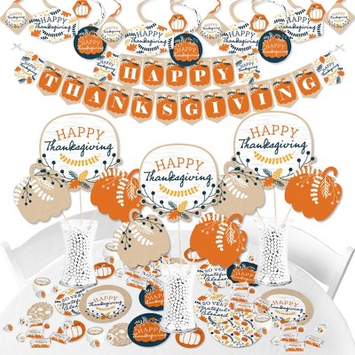 Big Dot of Happiness Happy Thanksgiving - Fall Harvest Party Supplies - Banner Decoration Kit - Fundle Bundle