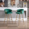 TiramisuBest Set of 2 28" Linen Woven Swivel Bar Stools, Upholstered Counter Chairs with Back, Armrest & Footrest, Black Legs (Grey) - 4 of 4