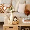 BRINJOY Scalloped Round Water Hyacinth Tray - Handwoven Rattan Tray with Handles - 3 of 4