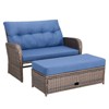 Outdoor Patio Double Lounge Chair with Ottoman - 3 of 4