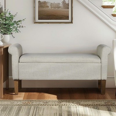 NicBex Ottoman with Storage Bench Storage Organizer Ottoman Upholstered Storage Bench for Entryway Bathroom Bedroom