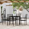 vidaXL 5-Piece Outdoor Patio Dining Set - Compact Glass Tabletop and PVC Hollow Rattan Chairs - Black - Requires Assembly - 2 of 4
