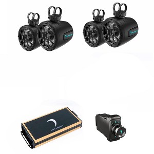 Diamond Audio Powersports Bundle - Four 6.5" Pods with Bluetooth source unit and amp - BTR8, (2)POD65F4B, Micro84U - 1 of 4