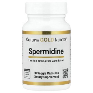 California Gold Nutrition Spermidine, Rice Germ Extract, 1 mg, 30 Veggie Capsules - 1 of 4