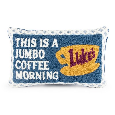 Gilmore Girls 'This is a Jumbo Coffee Morning' Throw Pillow Blue