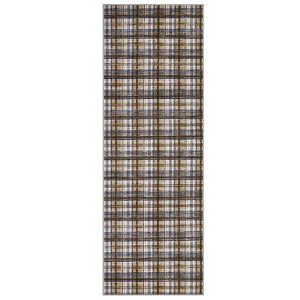Indoor Modern Geometric Checkered Non Slip Area Rugs, Low Pile Non Slip Floor Carpet for Home Office - 1 of 4