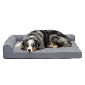 Paw-Quilted Full Support Orthopedic L-Chaise Pet Bed for Dogs & Cats - 1 of 3
