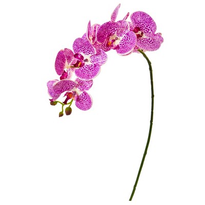Nearly Natural 30-in Phalaenopsis Orchid Artificial Flower (Set of 6), Purple/Cream