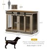 ORRD 47" Dog Crate Furniture with Divider - Large Dog Kennel End Table for Small to Large Dogs, Double Doors, Oak - 3 of 4