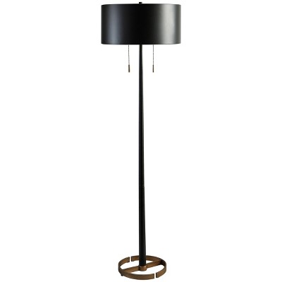 Amadell Metal Floor Lamp Black/Gold - Signature Design by Ashley: Dual Pull Chain, 60W, Modern Design