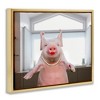 Stupell Industries Glam Pig in Lipstick Black Framed Floater Canvas Wall Art - 3 of 4