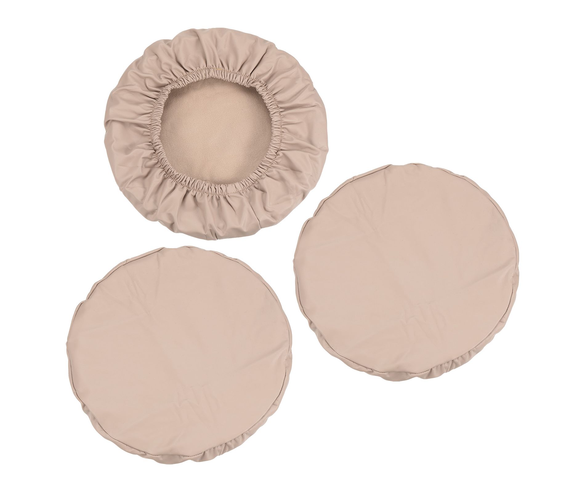 Unique Bargains Round Washable Elastic Bar Stool Cover for Dia 12"-14" Chair 3 Pcs Khaki