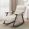 KTMBDW Casual Rocking Chair, Teddy Upholstered Rocker with Side Pocket, Modern Lounge Accent Chairs for Nursery, Living Room, Bedroom - 2 of 4