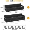 Attop 6-Pack Black Magnetic Spice Rack for Refrigerator – Moveable Shelf Organizer with 4 Hooks for Kitchen/Oven - 2 of 4