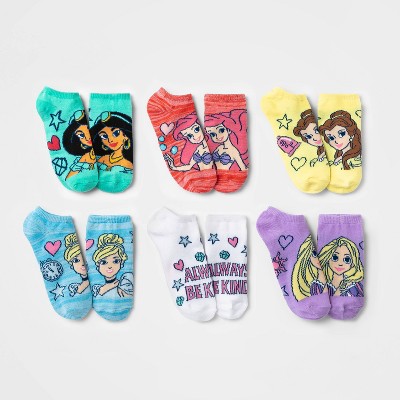 Kids' Disney Princess 6pk Socks - Blue