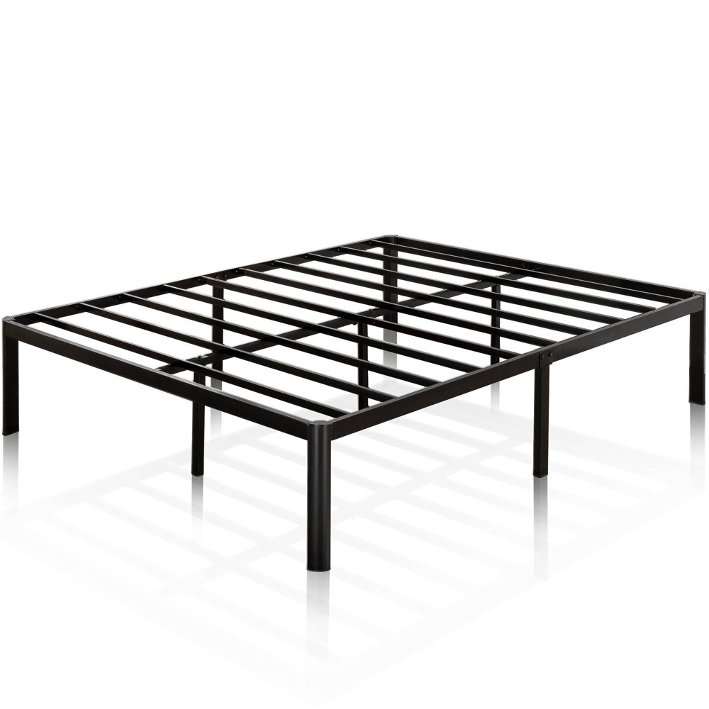 Photos - Bed Zinus Queen 16" Van Metal Platform  Frame with Steel Slat Support Black - : Modern Style, No Box Spring Needed 