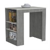 LunaLulinlk Kitchen Island, Counter Height Table Top with 3-Side Shelf - 4 of 4