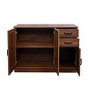 SEVOBAL 43.3" Modern Wood Buffet Sideboard Door Storage Drawer Entryway Serving Storage Cabinet Living Dining Room Console, Brown, 47.24"*18.9"*8.07" - 4 of 4