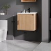 KTMBDW Floating Bathroom Vanity with Sink, Single Sink Wall Mounted Bathroom Vanity, White Ceramic Basin Top for Small Space - 3 of 4