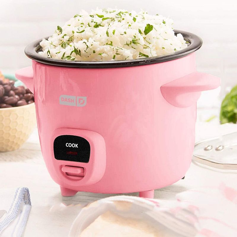 Dash Mini 16 Ounce Rice Cooker in Pink with Keep Warm Setting, 4 of 5