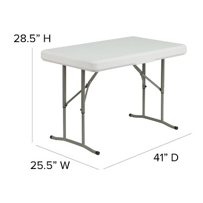 Granite White Metal Folding Table and Bench Set