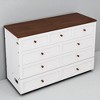 Queen Size Murphy Bed Cabinet with USB Ports, Storage Drawer, Foldable Design, Solid Wood Frame, White & Walnut Finish - 4 of 4