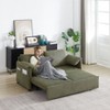 3 in 1 Convertible Sleeper Sofa Pull Out Couch Bed, Futon Love Seat Lounge Chaise Sofabed Recliner Daybed W/Pillows Armrest ,Side Pocket - 3 of 4
