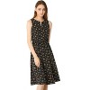 Allegra K Women's Floral Split Neck Drawstring Waist Sleeveless A-Line Summer Midi Dress - 3 of 4