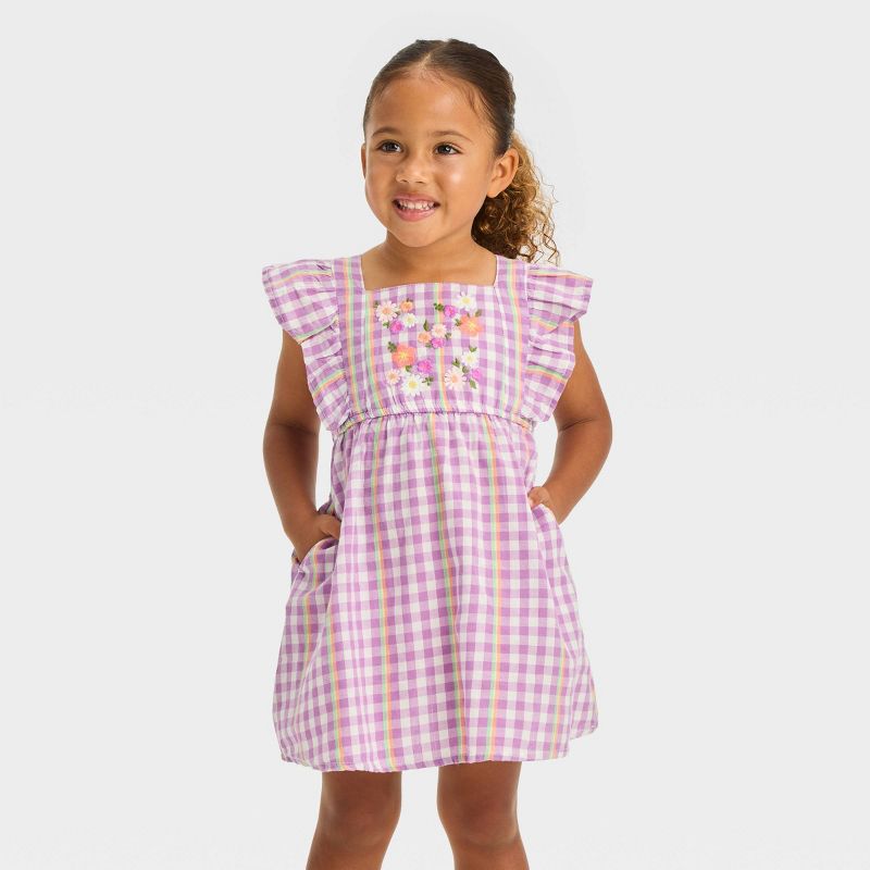 Toddler Girls' Gingham Dress - Cat & Jack™ Purple, 1 of 5