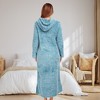 ADR Women's Warm Fleece Nightgown, Oversized Hoodie, Long Hooded Sweatshirt Robe - 3 of 3