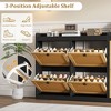 coucheta Shoe Storage Cabinet with 4 Flip Drawers, Wood Shoe Cabinet with Rattan Doors and Adjustable Shelves- Freestanding Shoe Organizer - 4 of 4