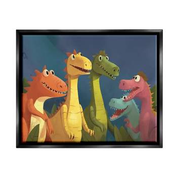 Stupell Industries Happy Dinosaur FriendsFloater Canvas Wall Art
