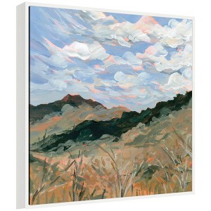 Kate and Laurel Framed Canvas Wall Art Print Arkasas by Emily Kenney, 30 x 30 Sylvie White Frame, Rustic Farmhouse, Landscape Art for Wall Decor - 1 of 4