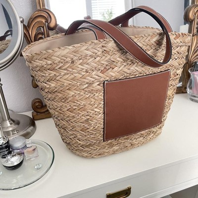 Straw Basket Tote Handbag - Universal Thread™ Natural