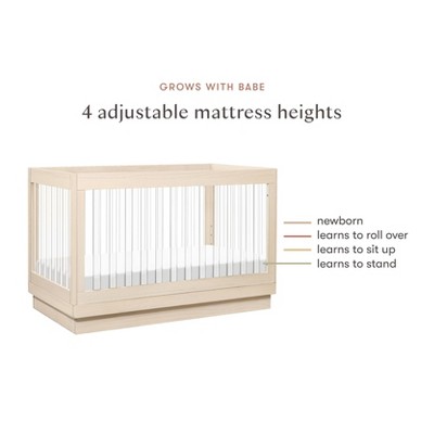 Washed Natural Pine and Acrylic 3-in-1 Convertible Crib